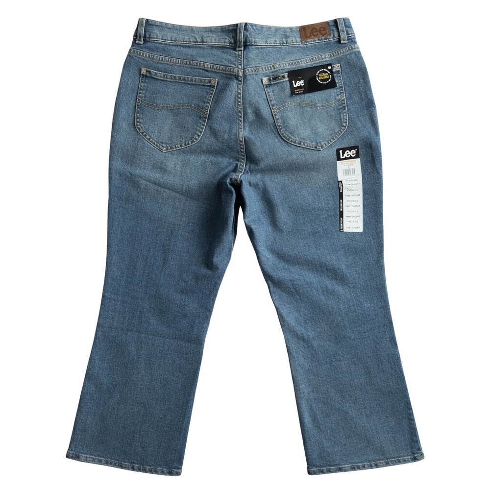 Lee Women's Plus Size Bootcut Jeans 16W Short Mid Rise Blue Denim - Picture 3 of 10